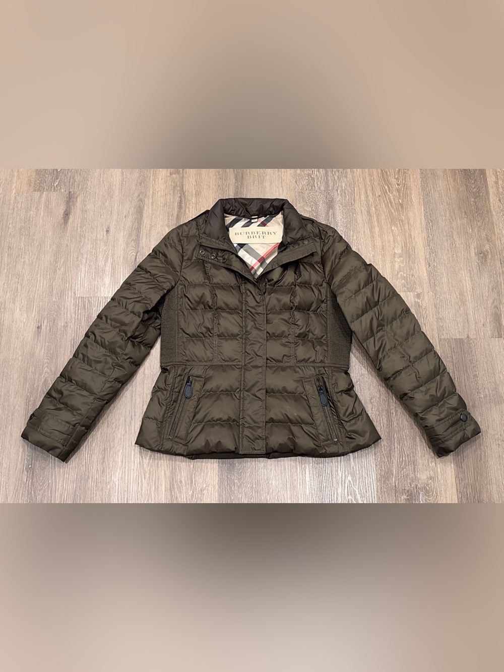 Burberry Brit Down Quilted Puffer Jacket Nova Check Classic Winter L